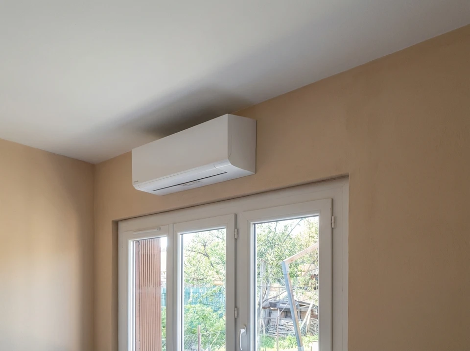 Chantier de construction résidentielle avec installation de système de chauffage au sol